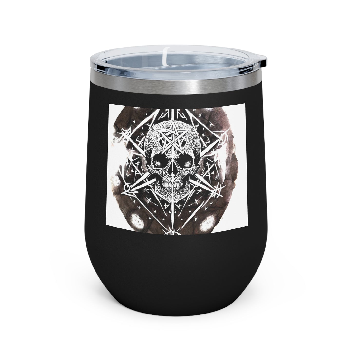 Pentagram Skull 12oz Insulated Wine Tumbler