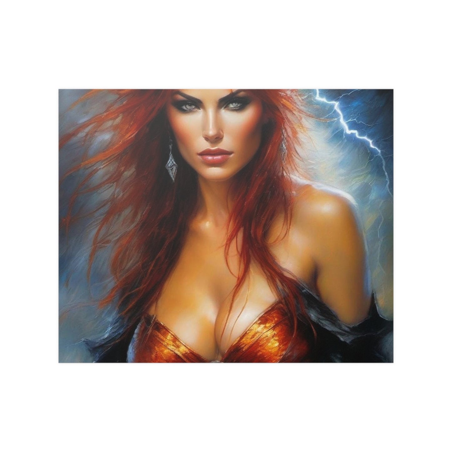 Redheaded Woman Satin Posters (210gsm)