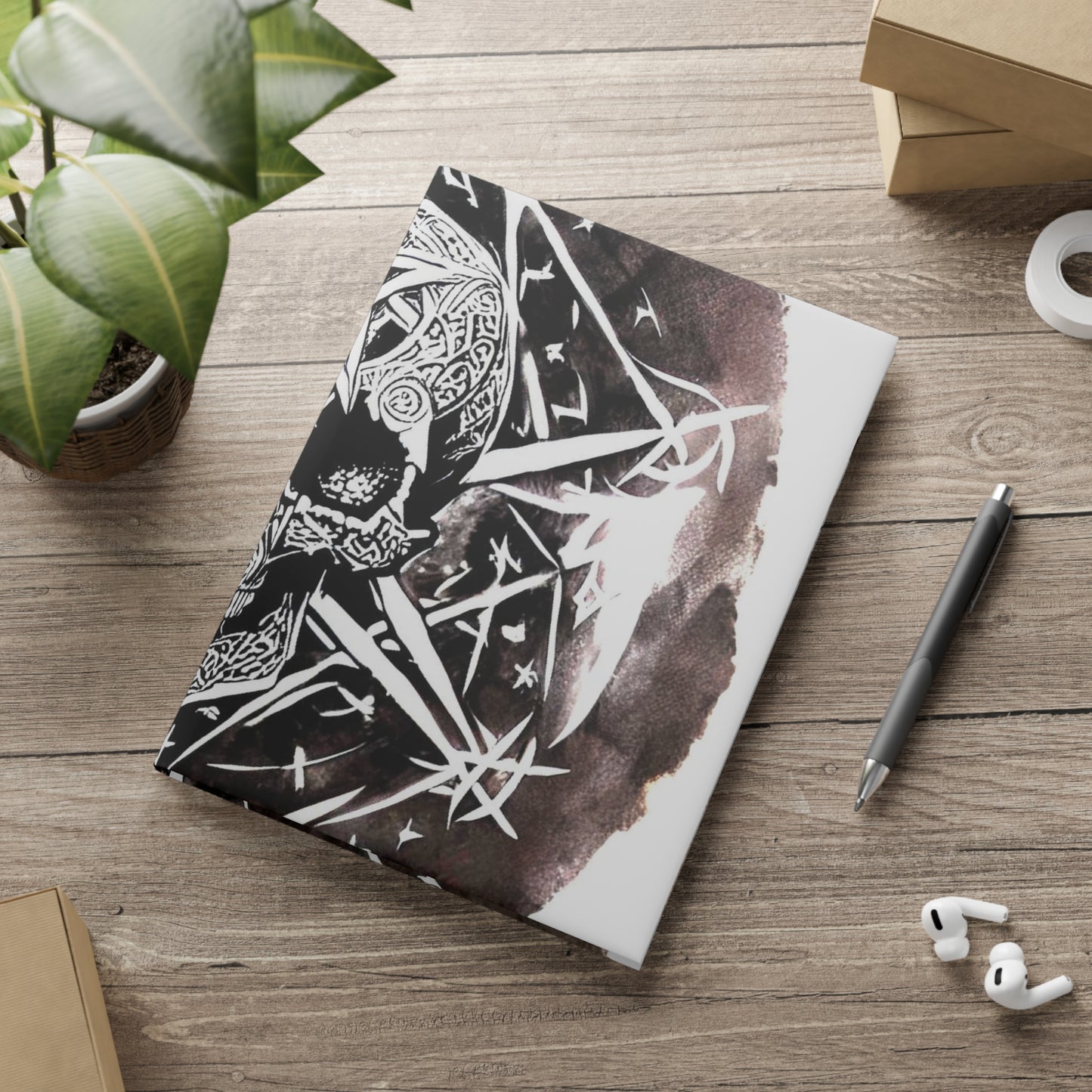 Pentagram Skull Hardcover Notebook with Puffy Covers