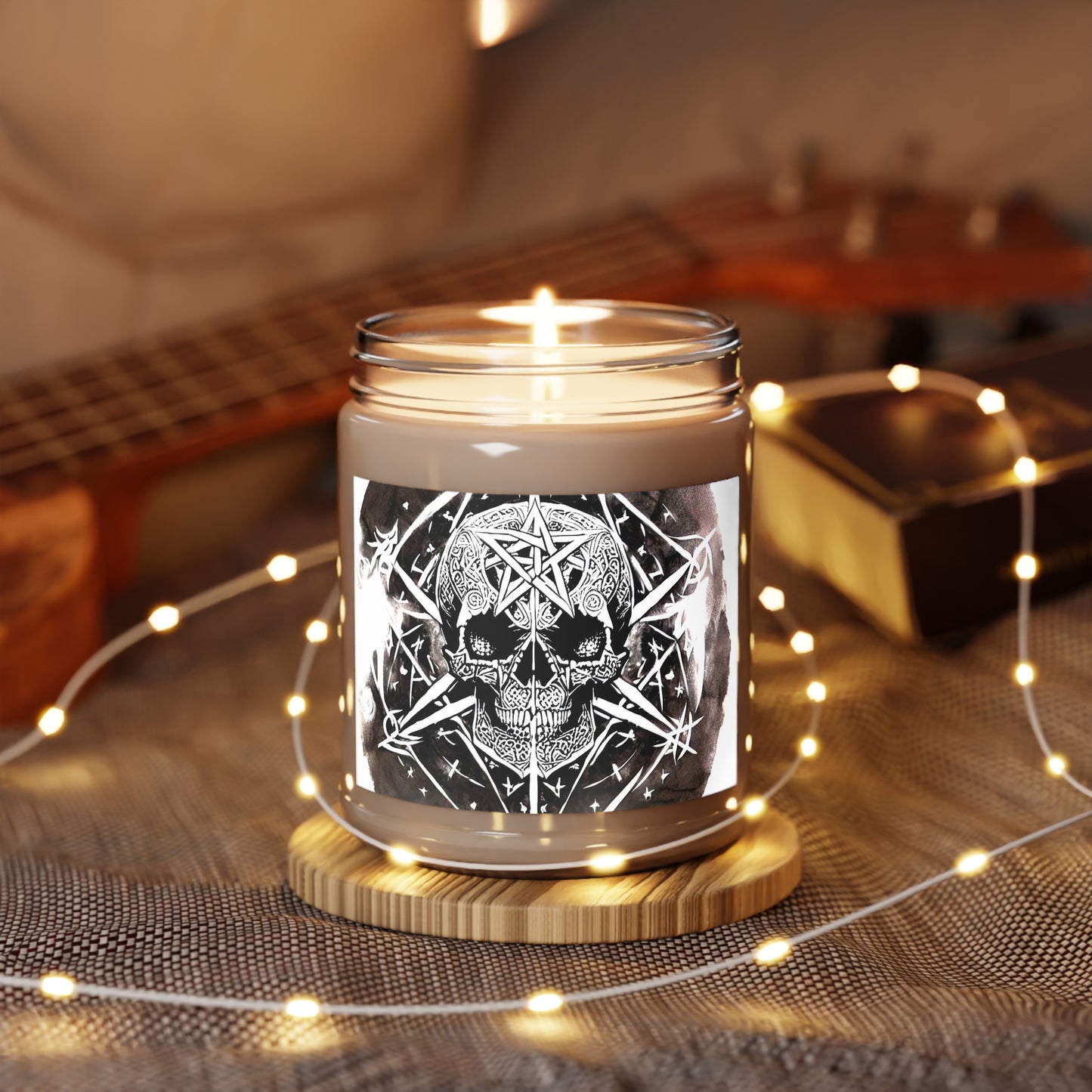 Pentagram Skull Scented Candles, 9oz