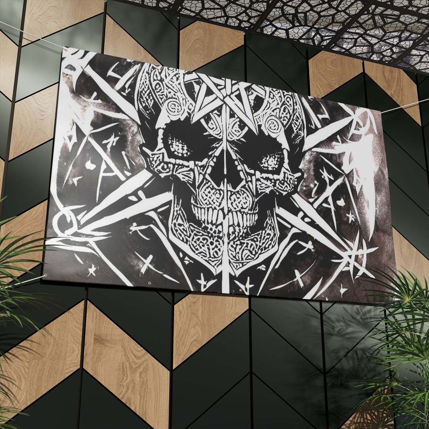 Pentagram Skull Matte Banner