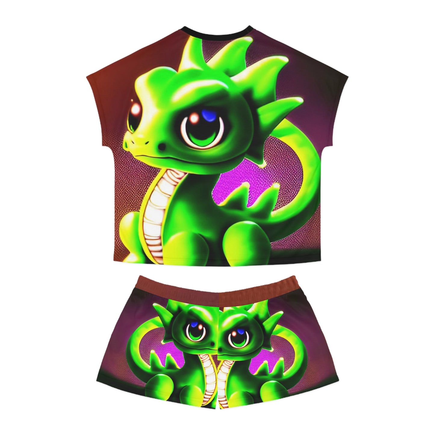 Baby Dragon Women's Short Pajama Set (AOP)