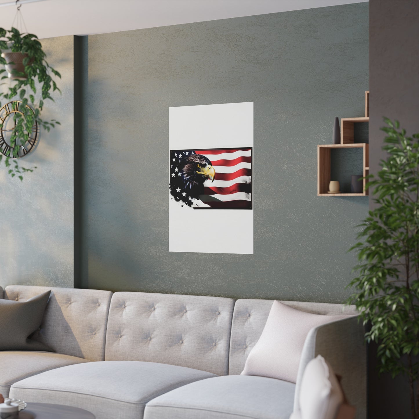 Eagle and flag Satin Posters (210gsm)