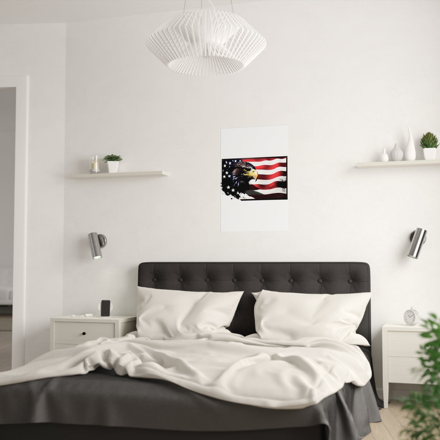 Eagle and flag Satin Posters (210gsm)