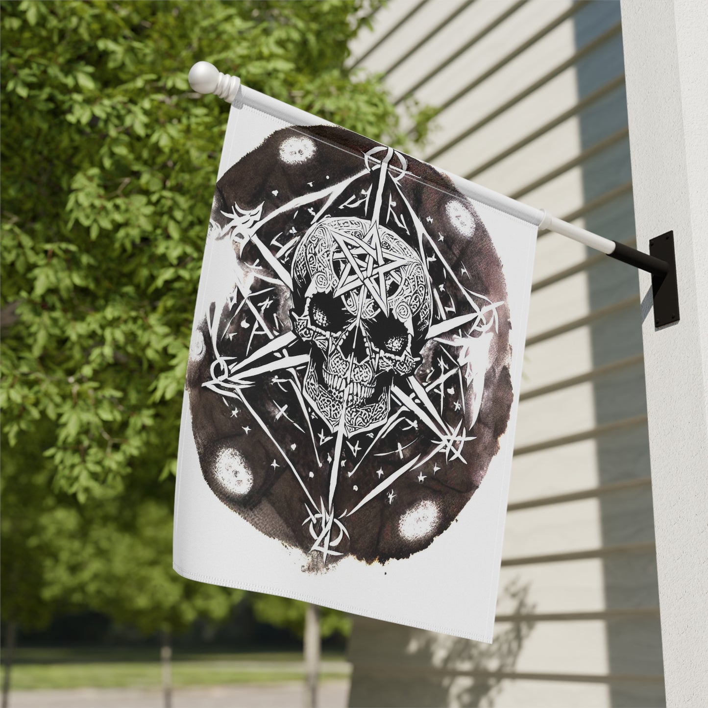 Pentagram Skull Garden & House Banner