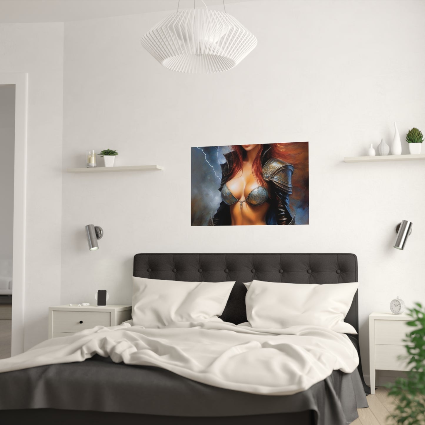 Redhead woman Satin Posters (210gsm)