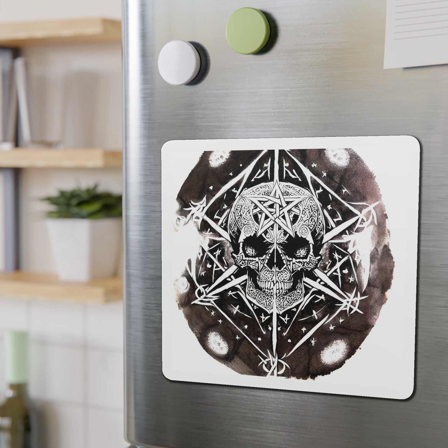 Pentagram Skull Die-Cut Magnets