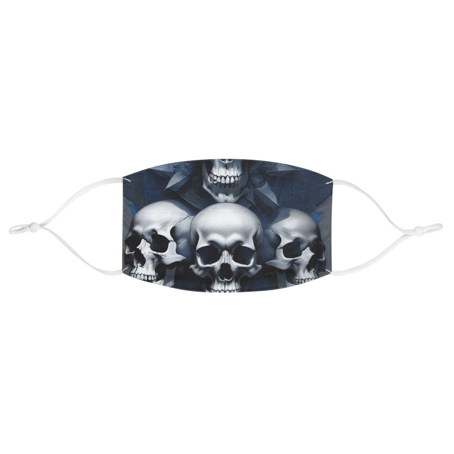 Blue 3 skull Fabric Face Mask