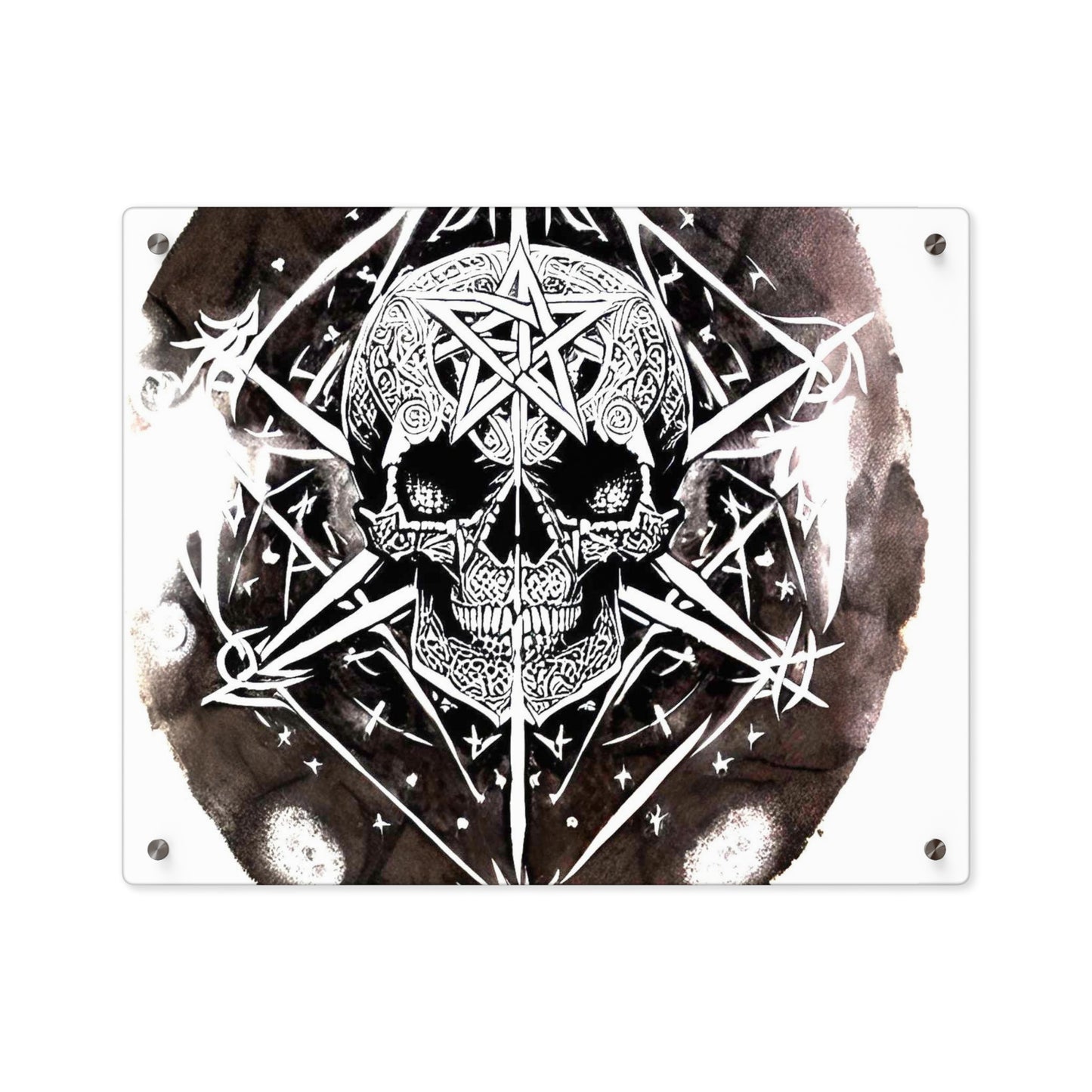 Pentagram Skull Acrylic Wall Art Panels