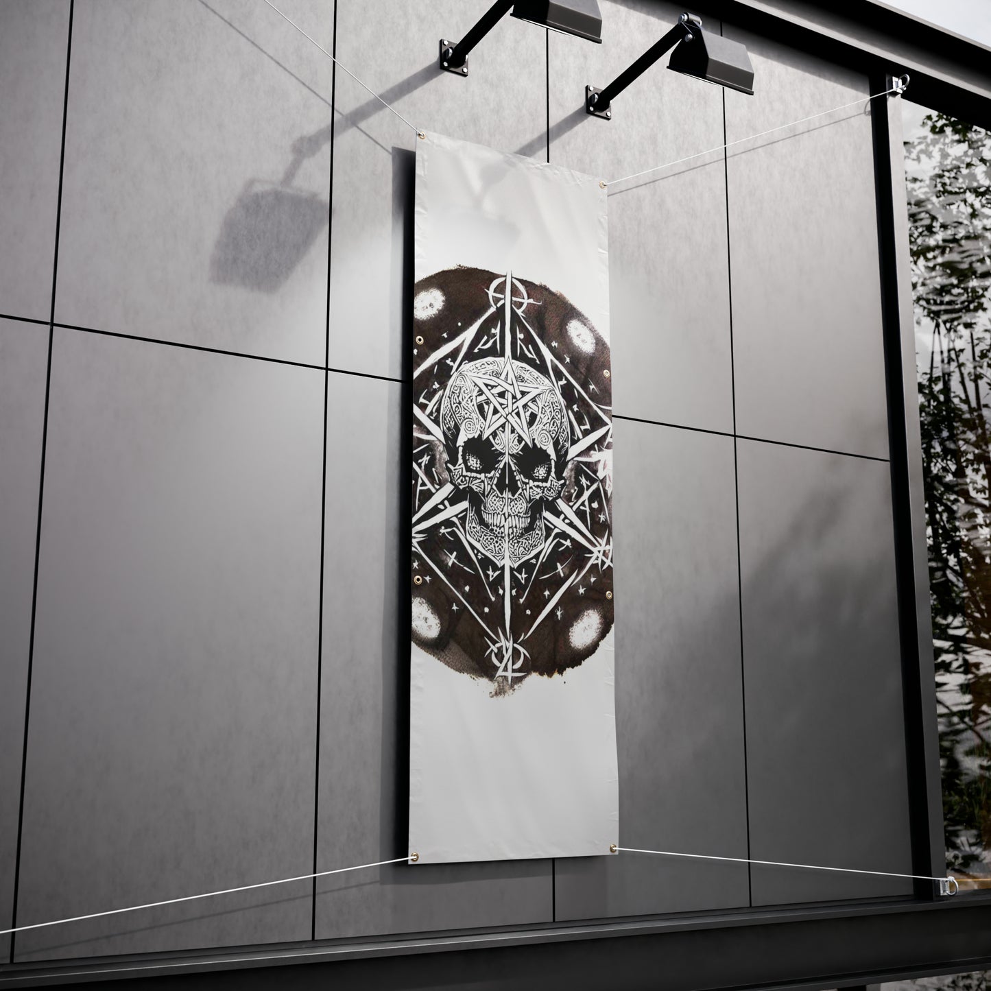 Pentagram Skull Vinyl Banners