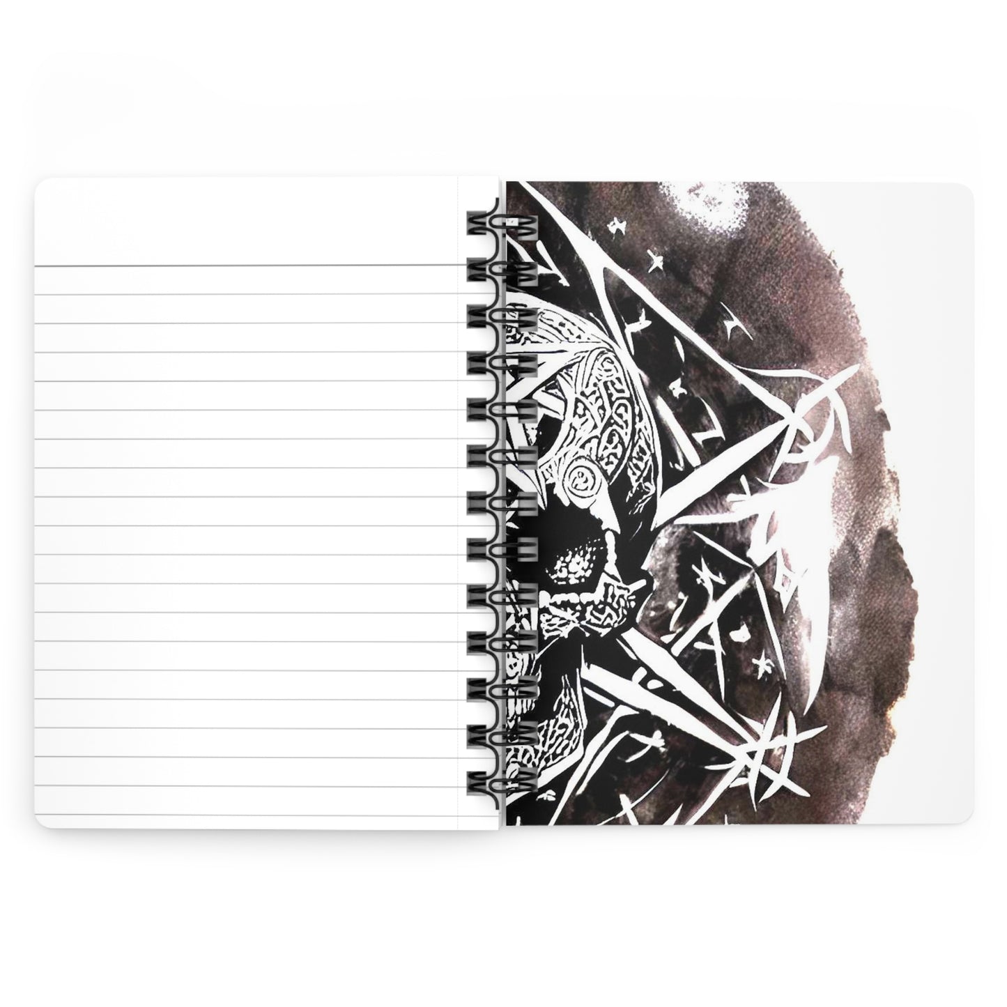 Pentagram Skull Spiral Bound Journal