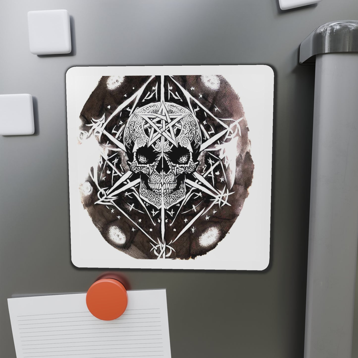 Pentagram Skull Die-Cut Magnets