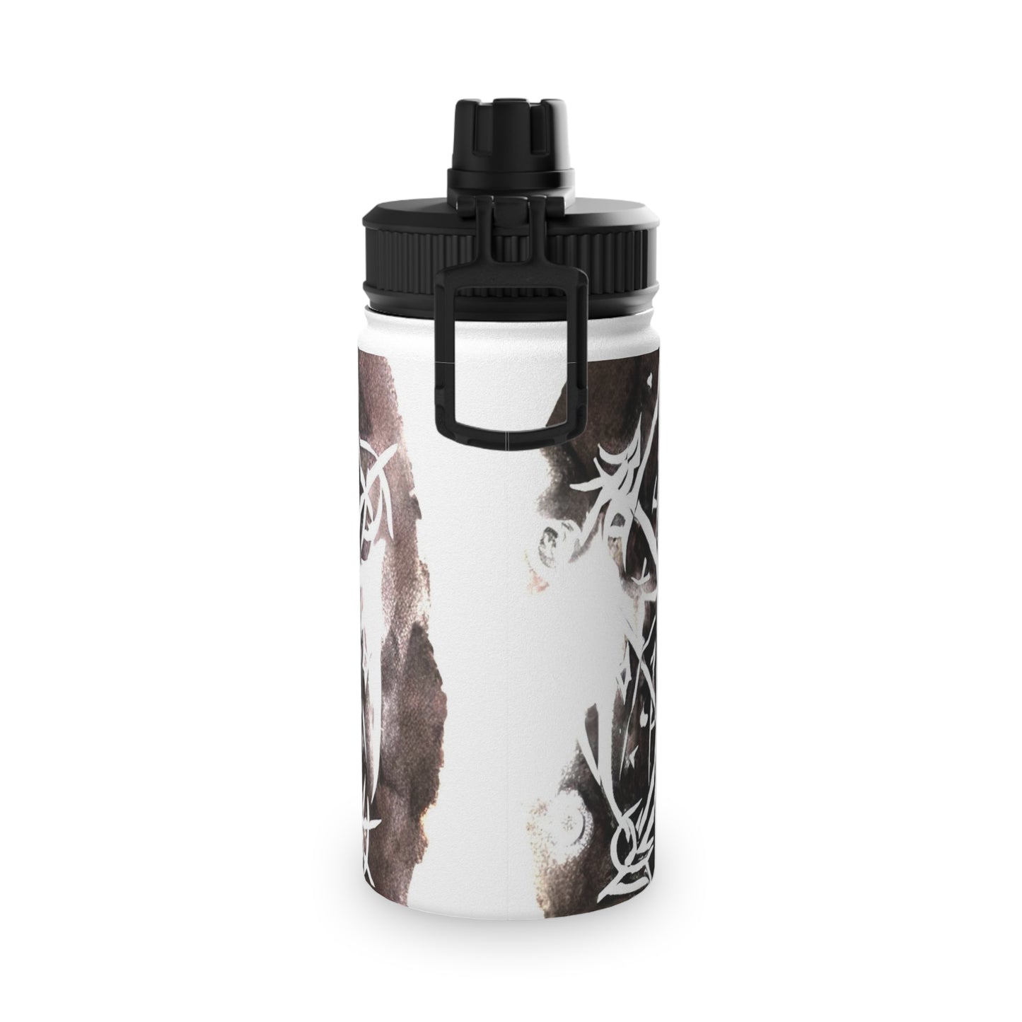 Pentagram Skull Stainless Steel Water Bottle, Sports Lid