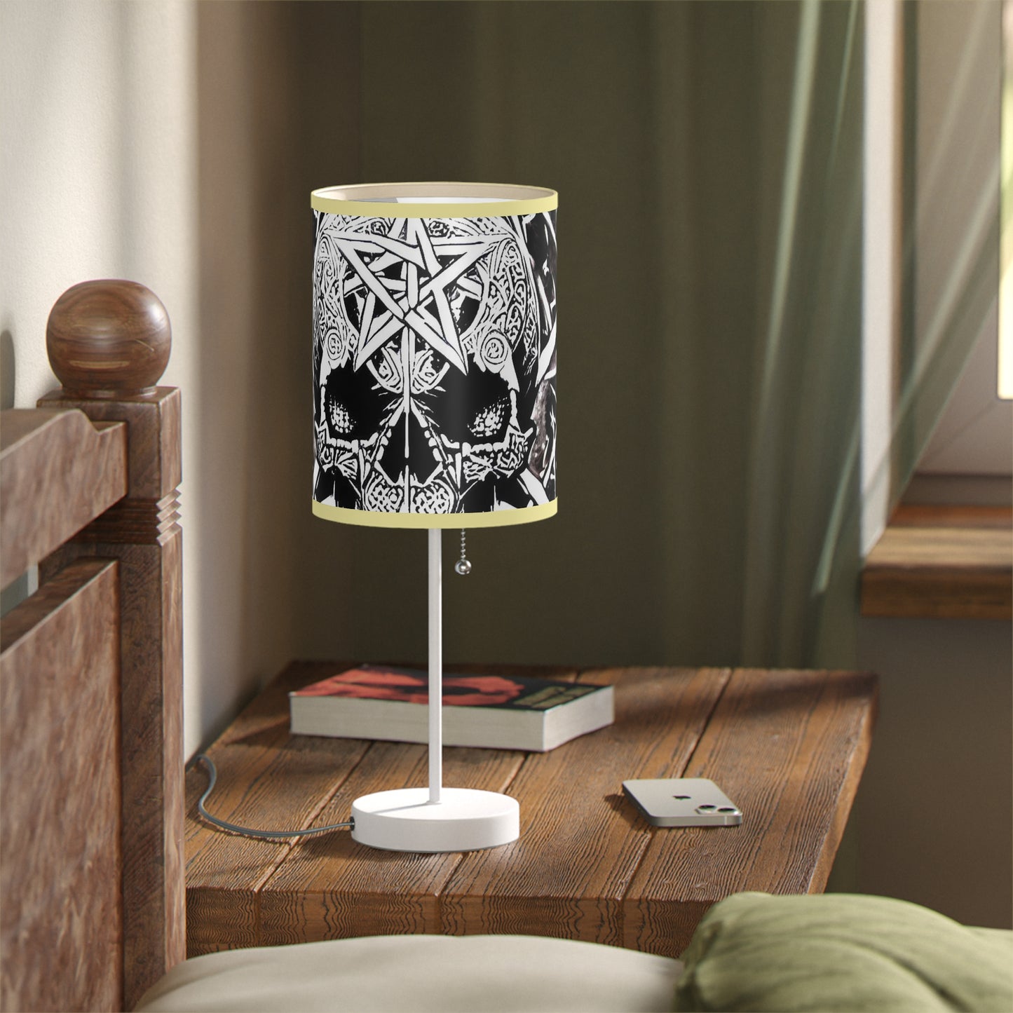 Pentagram Skull Lamp on a Stand, US|CA plug