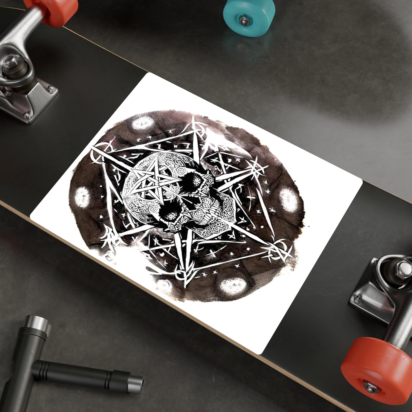 Pentagram Skull Kiss-Cut Vinyl Decals