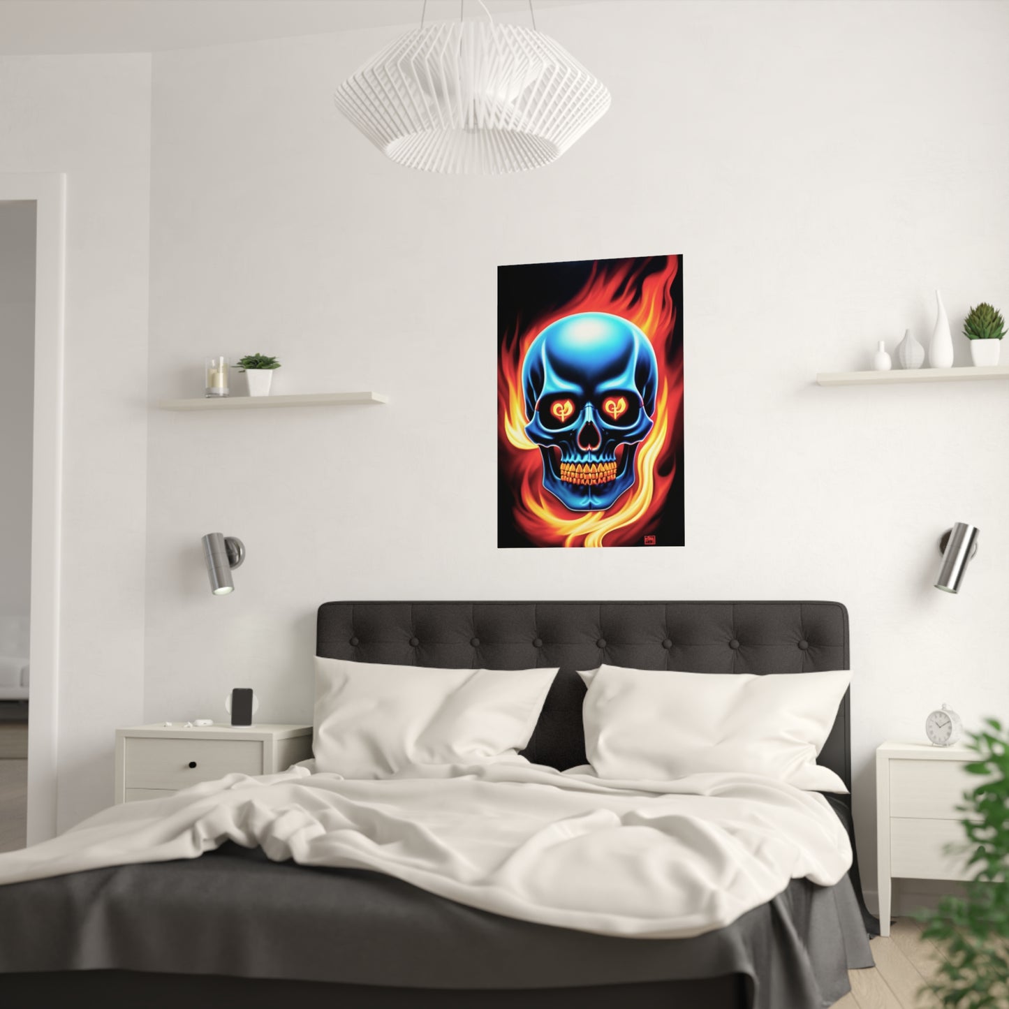 Flaming Skull Satin Posters (210gsm)