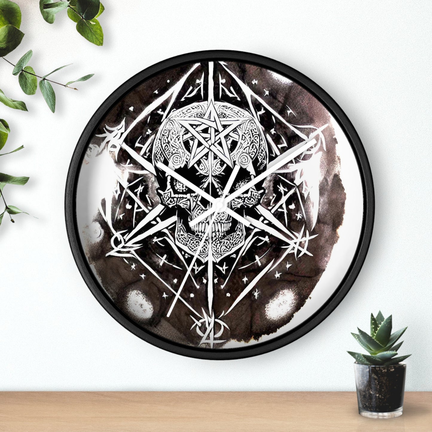 Pentagram Skull Wall Clock