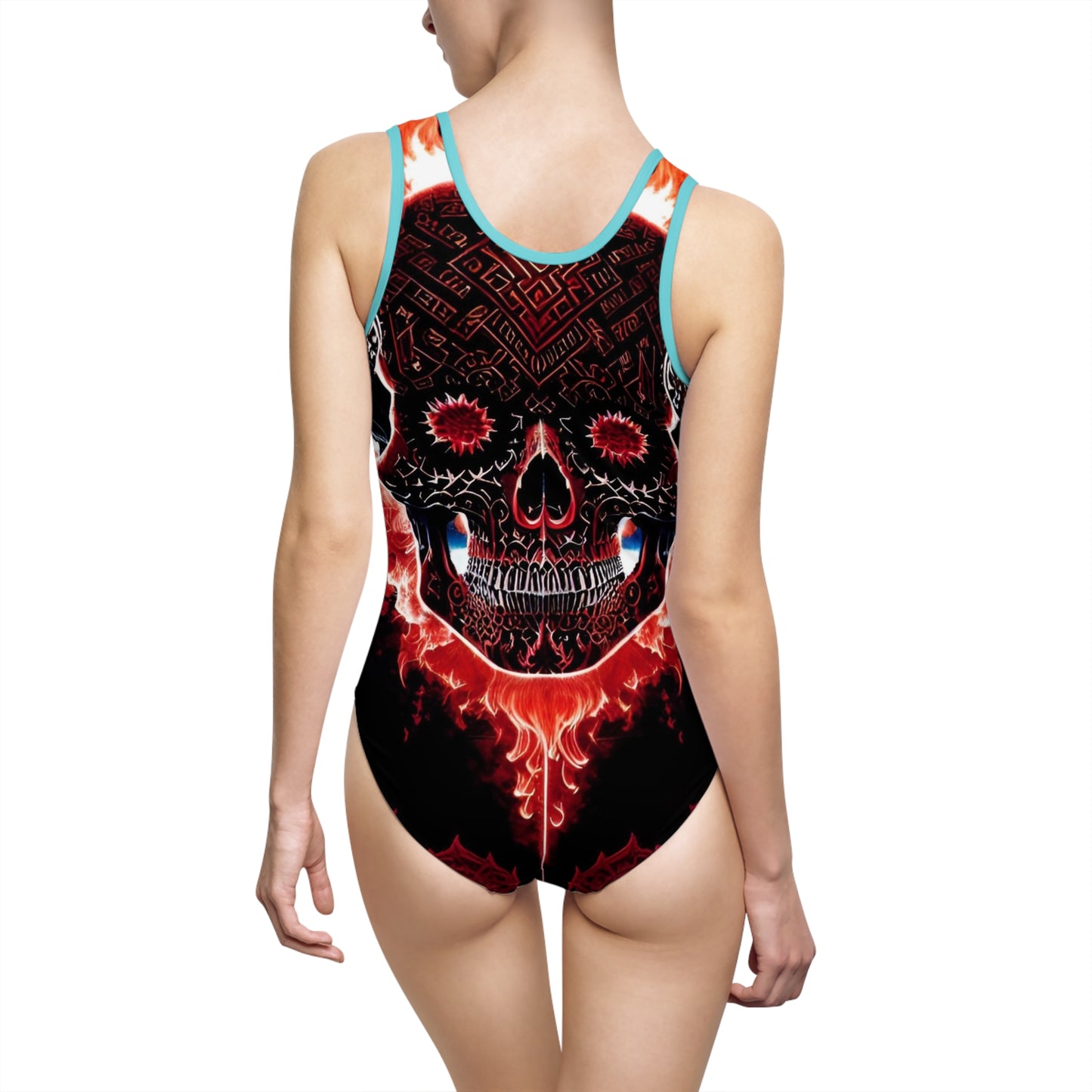 Red skull Women's Classic One-Piece Swimsuit (AOP)