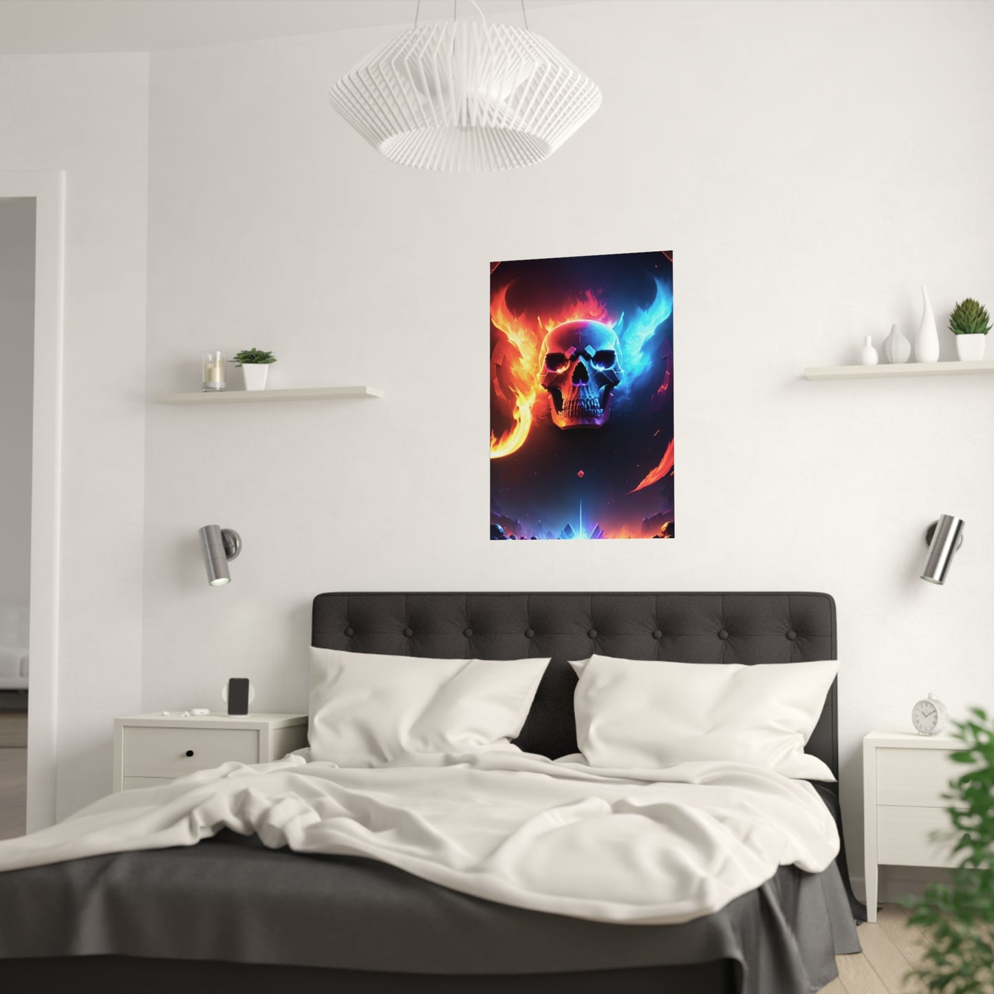 Skull Lightning Satin Posters (210gsm)