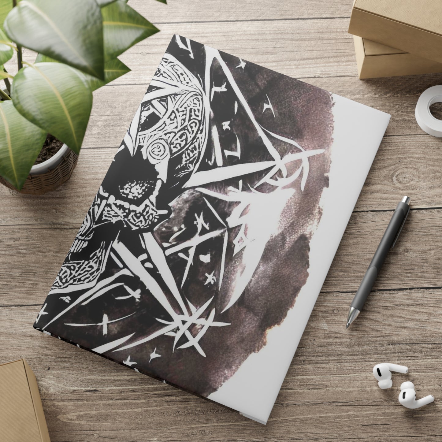 Pentagram Skull Hardcover Notebook with Puffy Covers