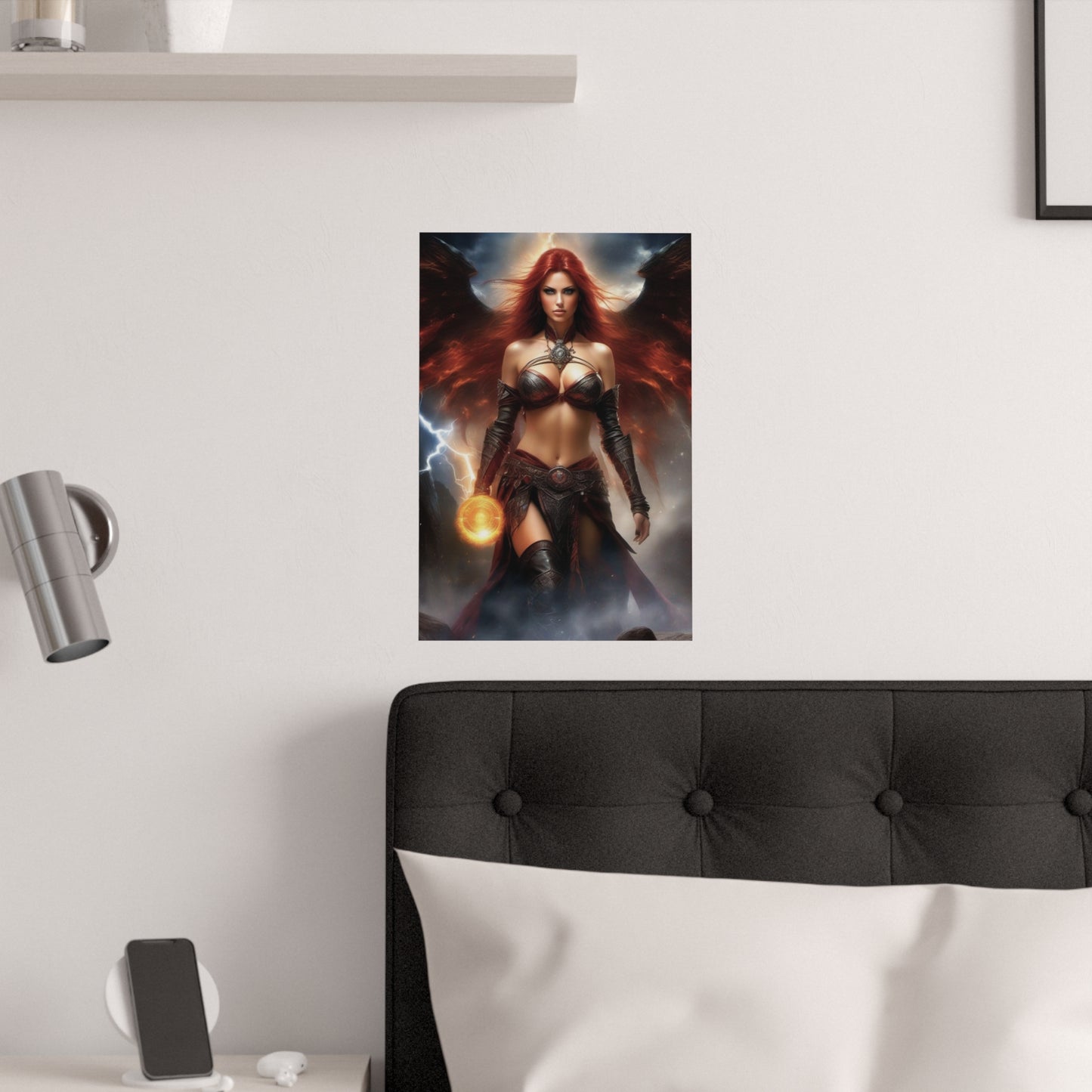 Winged Fire Witch Satin Posters (210gsm)