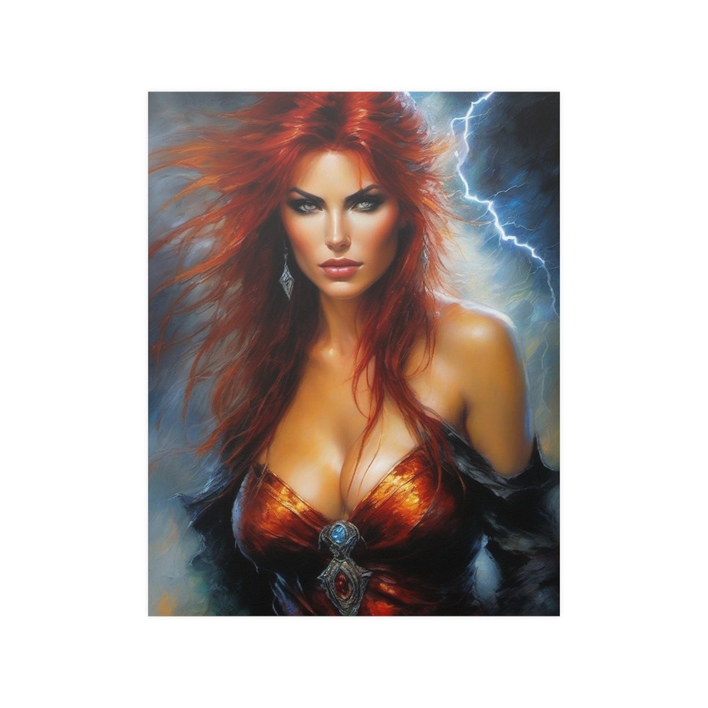 Redheaded Woman Satin Posters (210gsm)