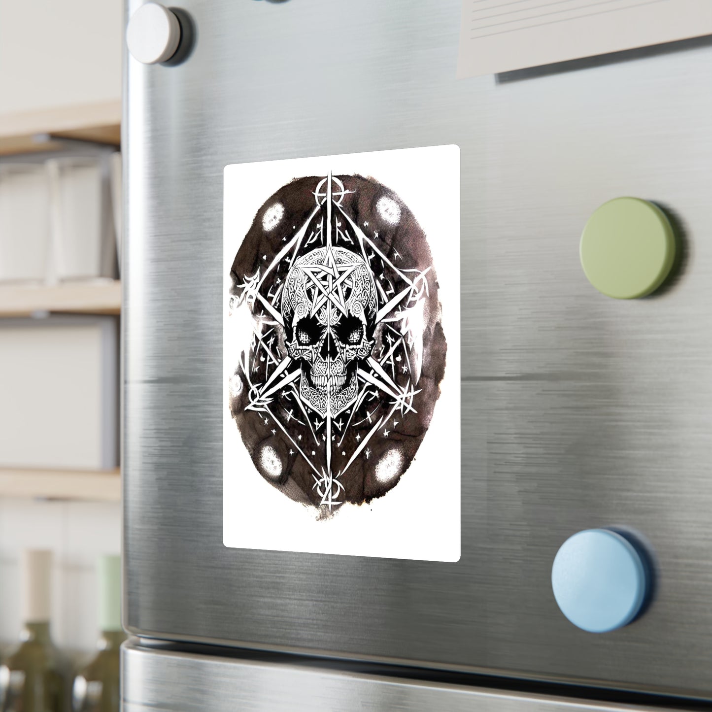 Pentagram Skull Kiss-Cut Vinyl Decals