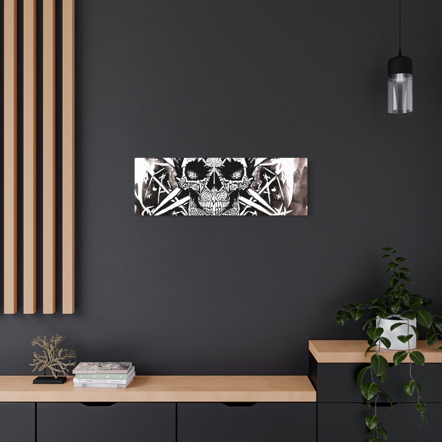 Pentagram Skull Metal Art Sign