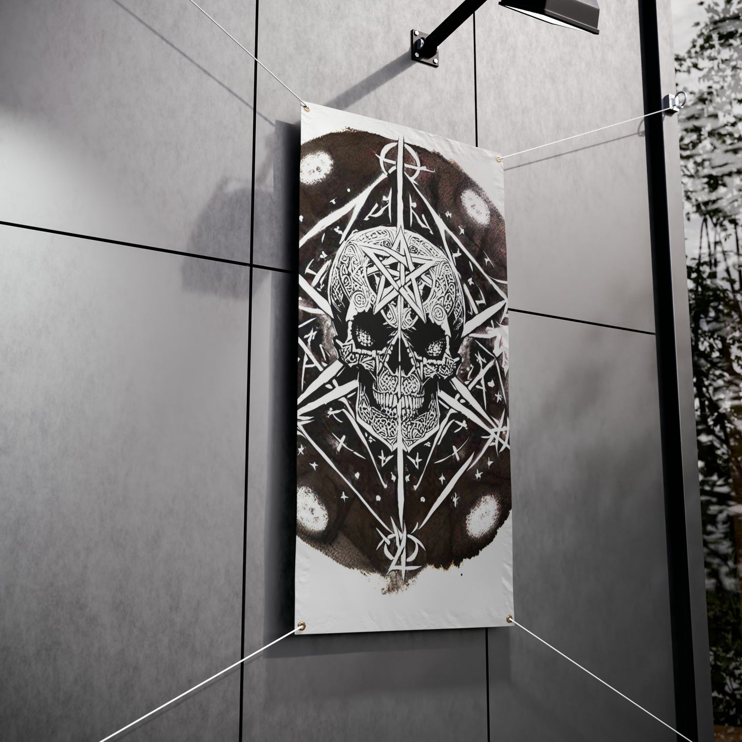 Pentagram Skull Vinyl Banners