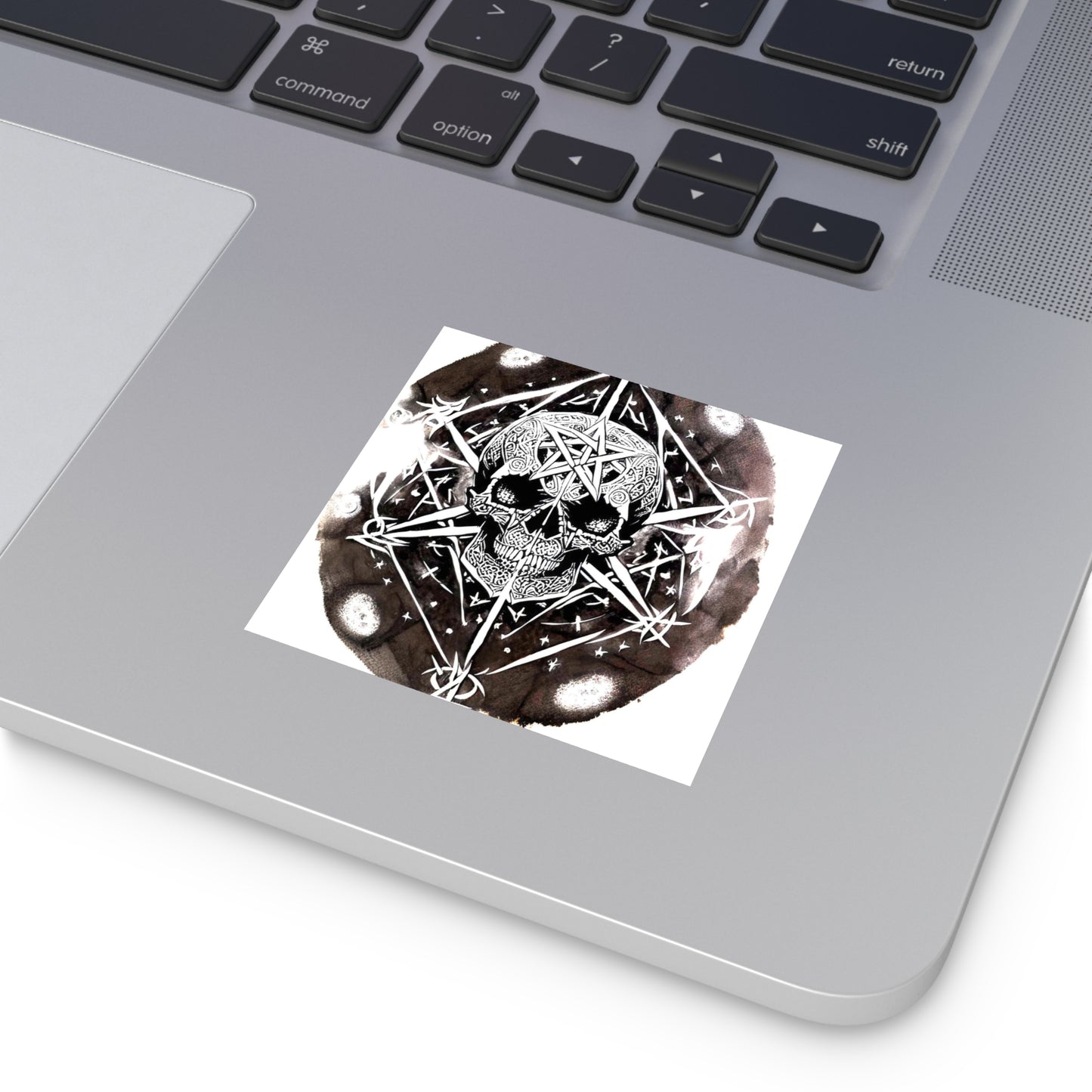 Pentagram Skull Square Stickers, Indoor\Outdoor