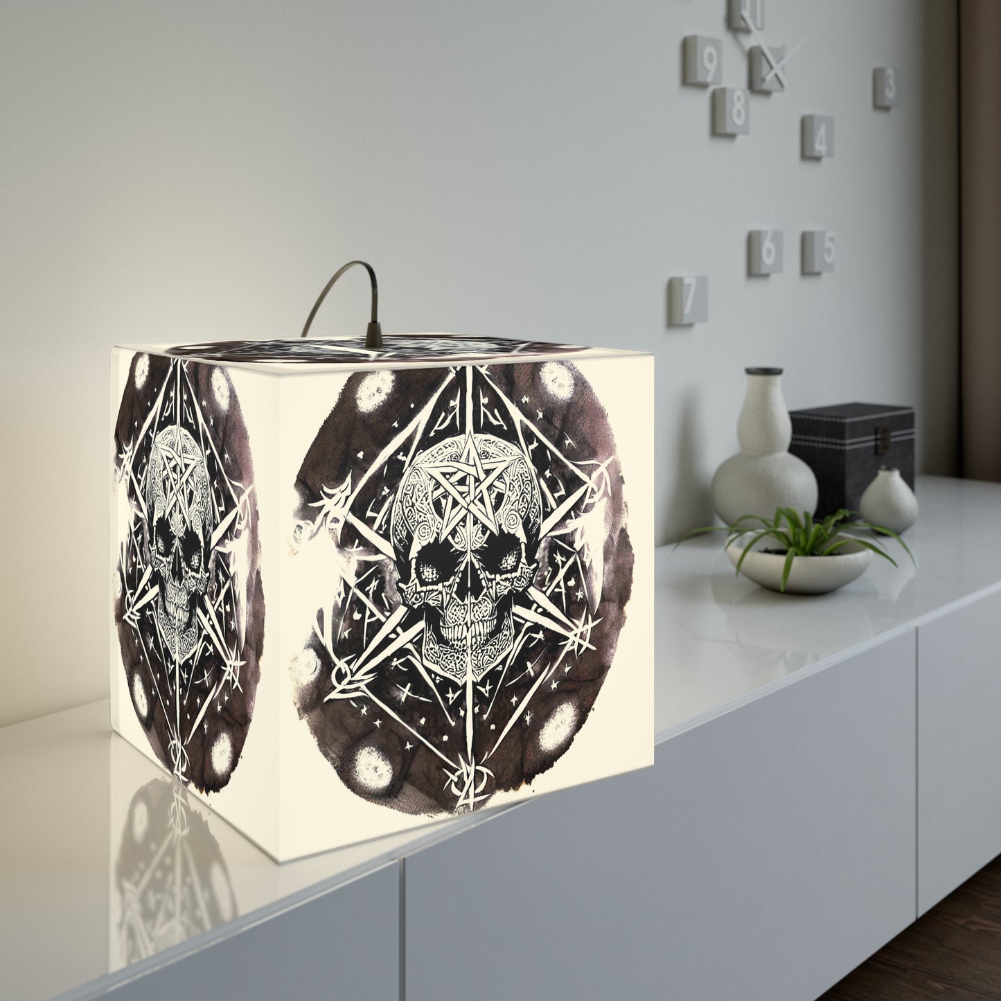 Pentagram Skull Light Cube Lamp