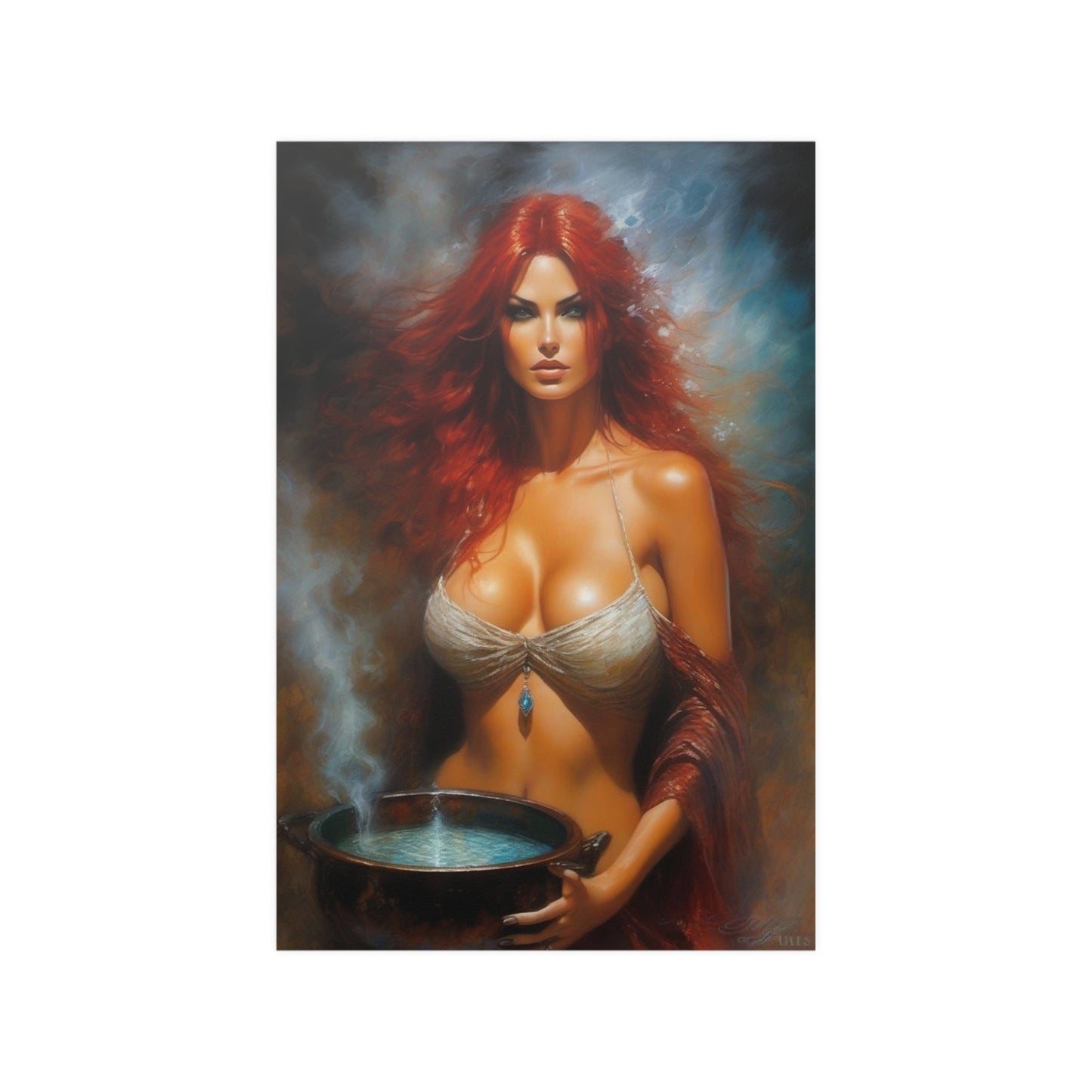 Watercolor Redhead Satin Posters (210gsm)