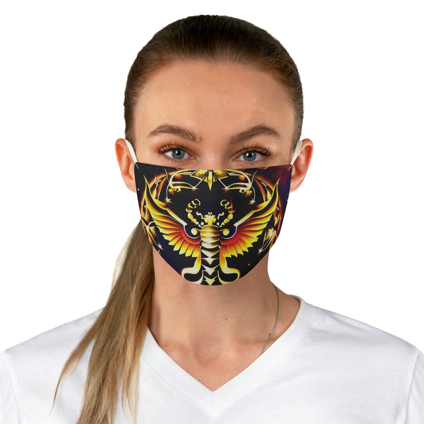 Stylized Scorpio Fabric Face Mask