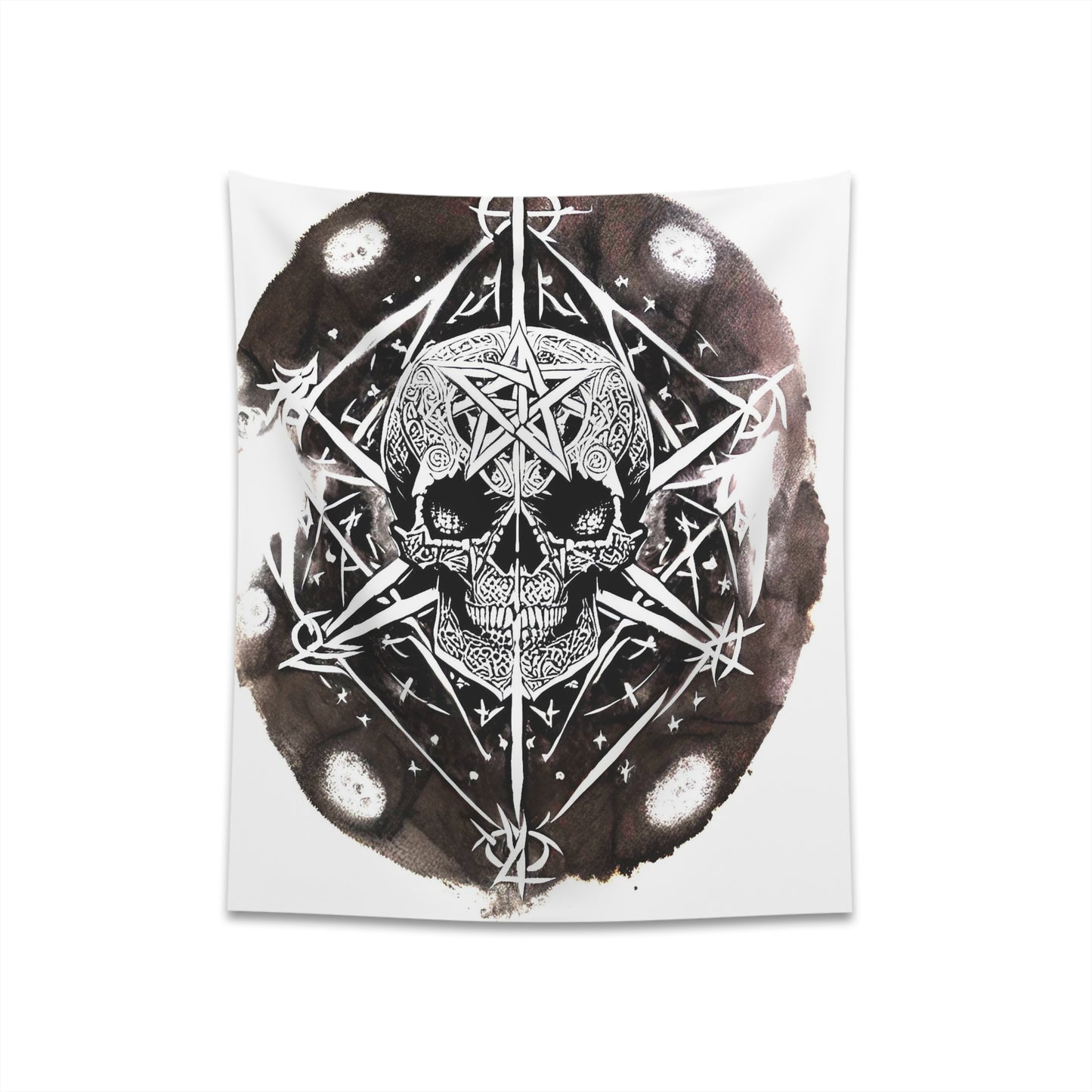 Pentagram Skull Printed Wall Tapestry