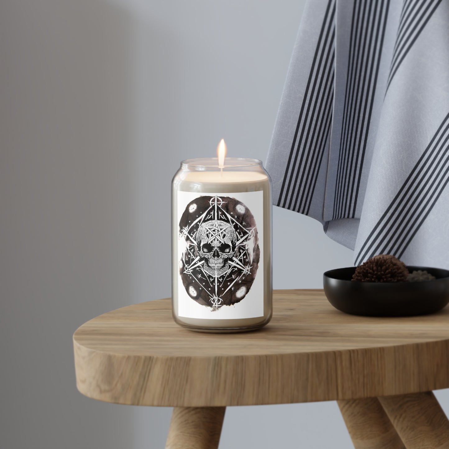 Pentagram Skull Scented Candle, 13.75oz