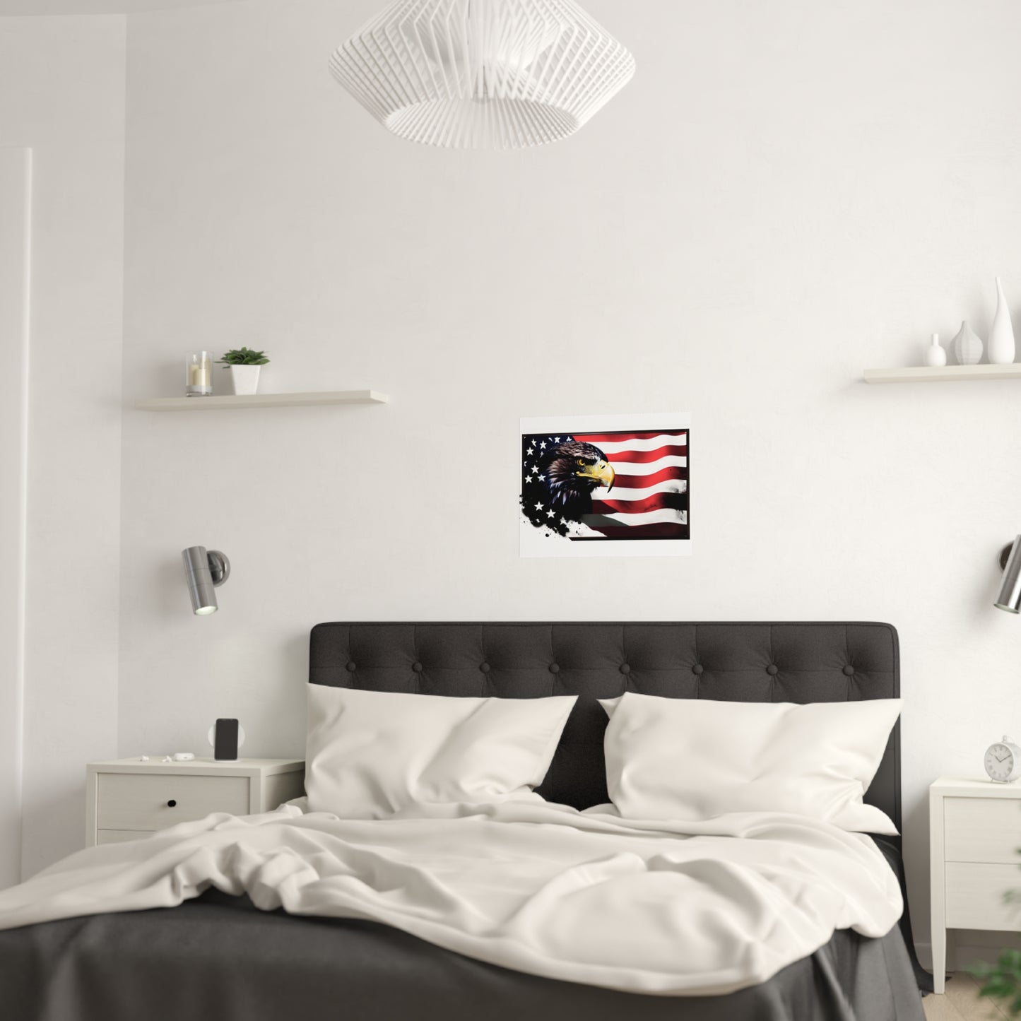 Eagle and flag Satin Posters (210gsm)