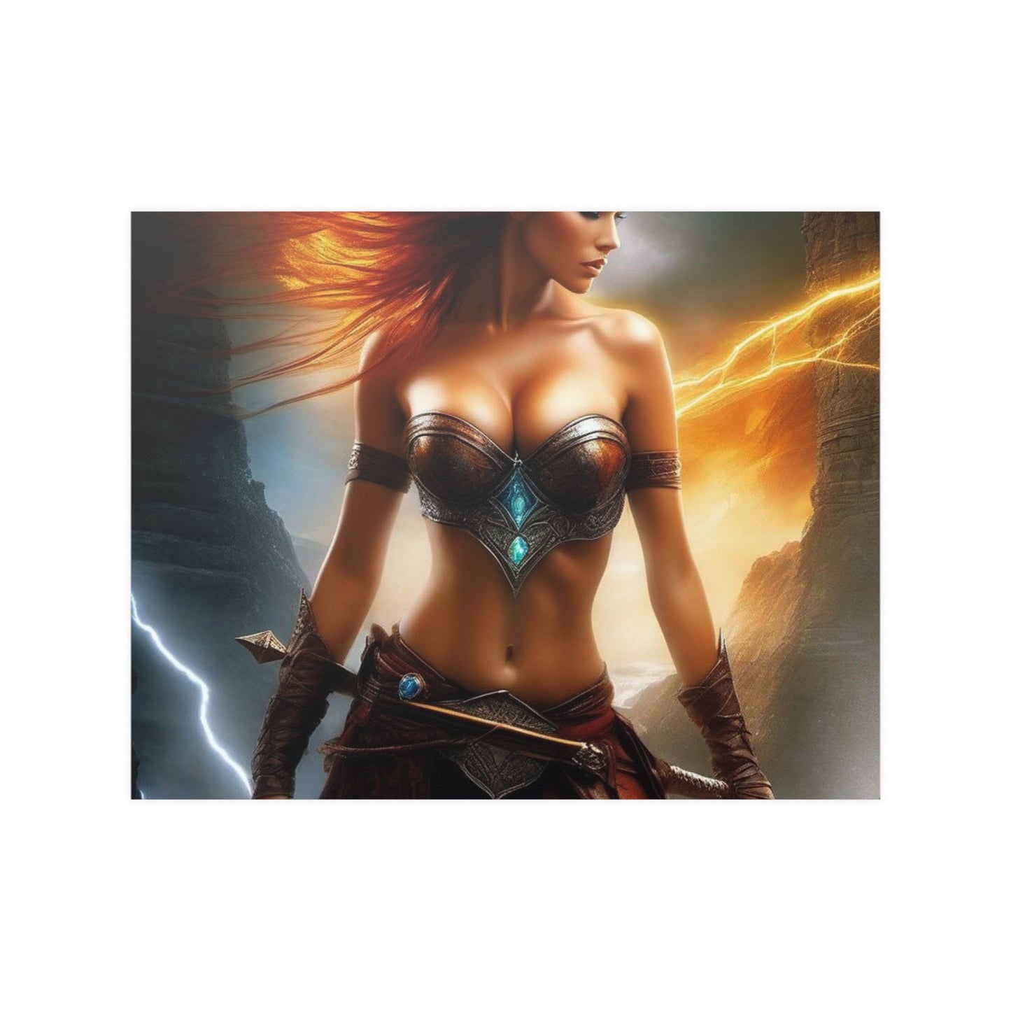 Lighting winged Warrior Satin Posters (210gsm)