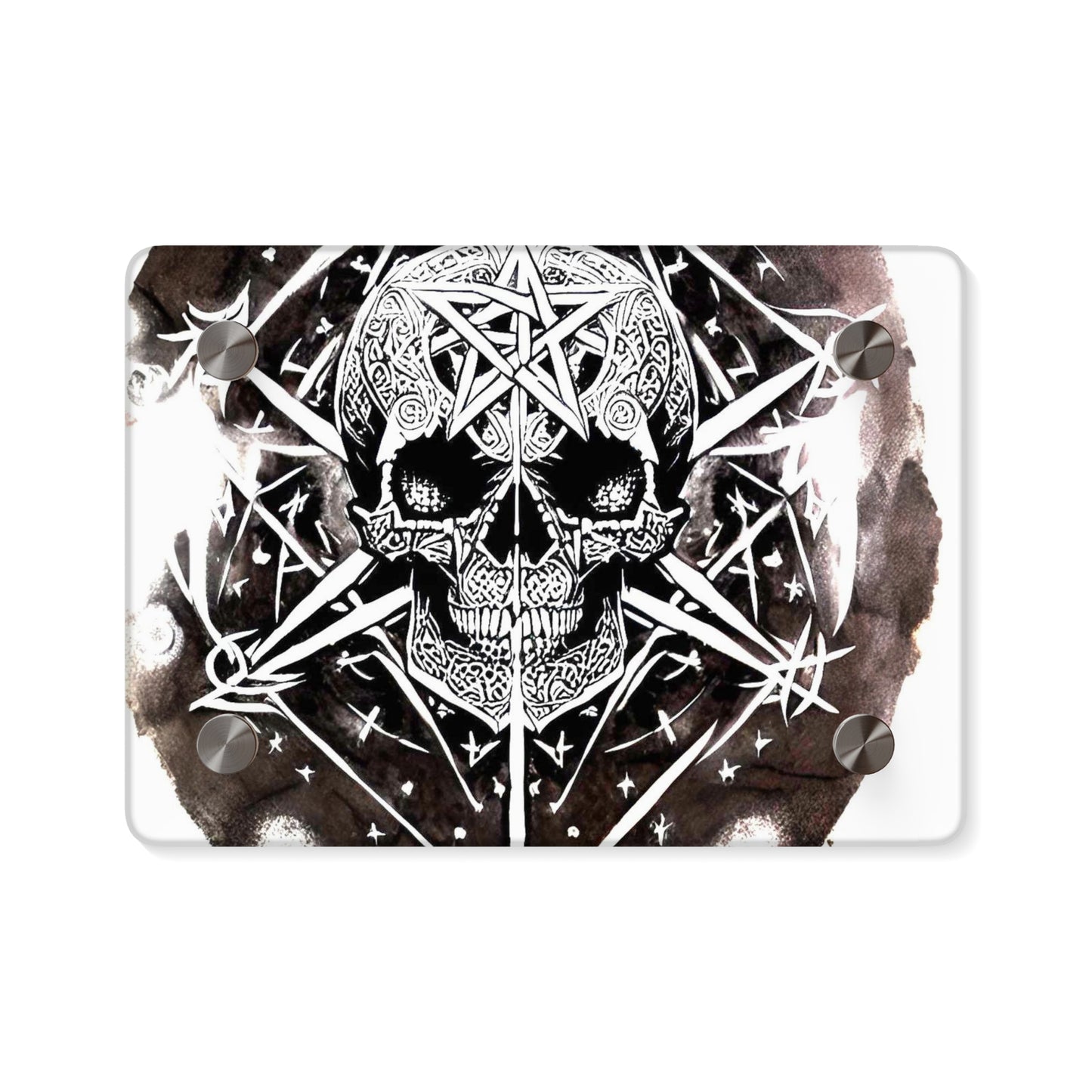 Pentagram Skull Acrylic Wall Art Panels