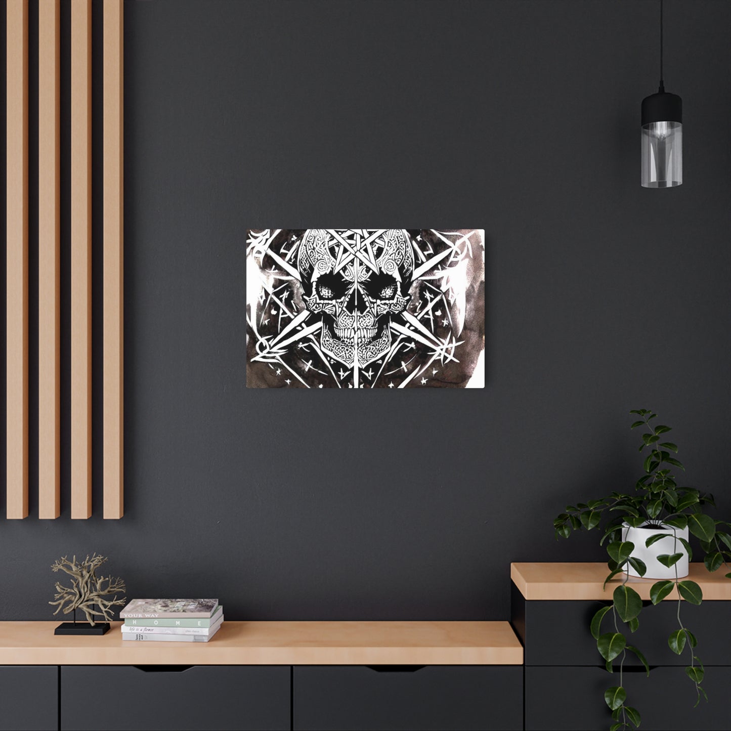 Pentagram Skull Metal Art Sign