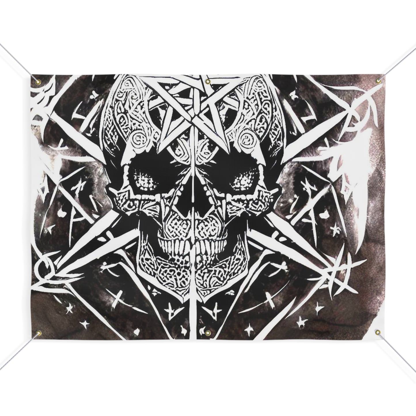 Pentagram Skull Matte Banner