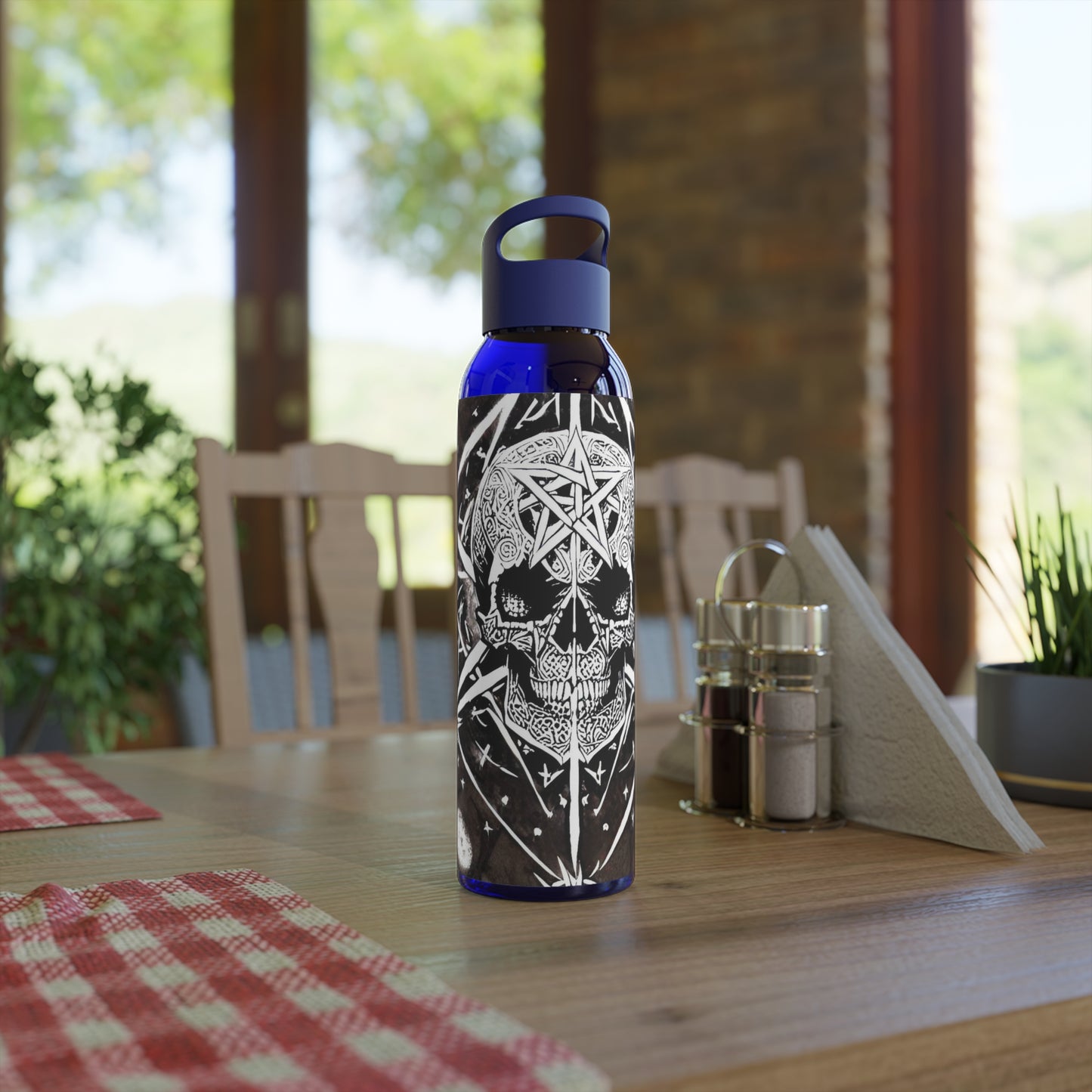 Pentagram Skull Sky Water Bottle