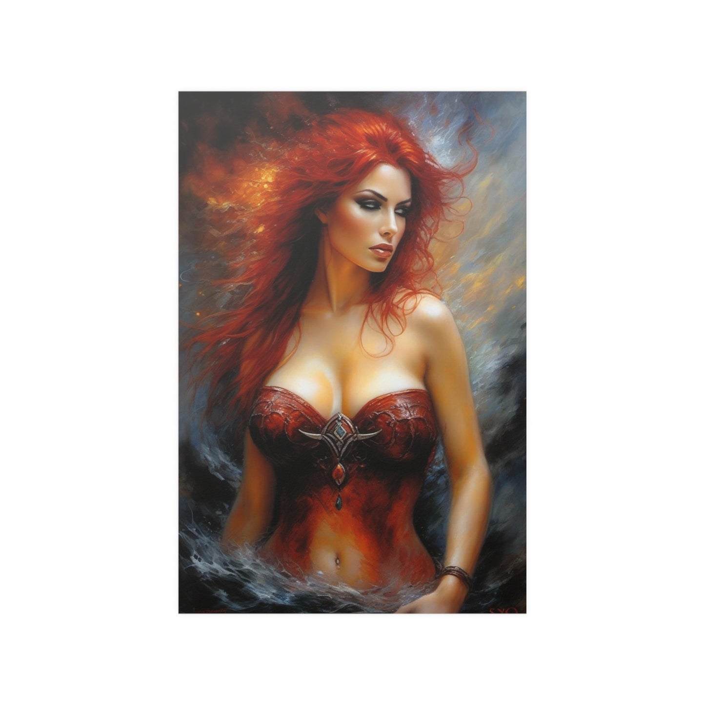 Redheaded fire Satin Posters (210gsm)