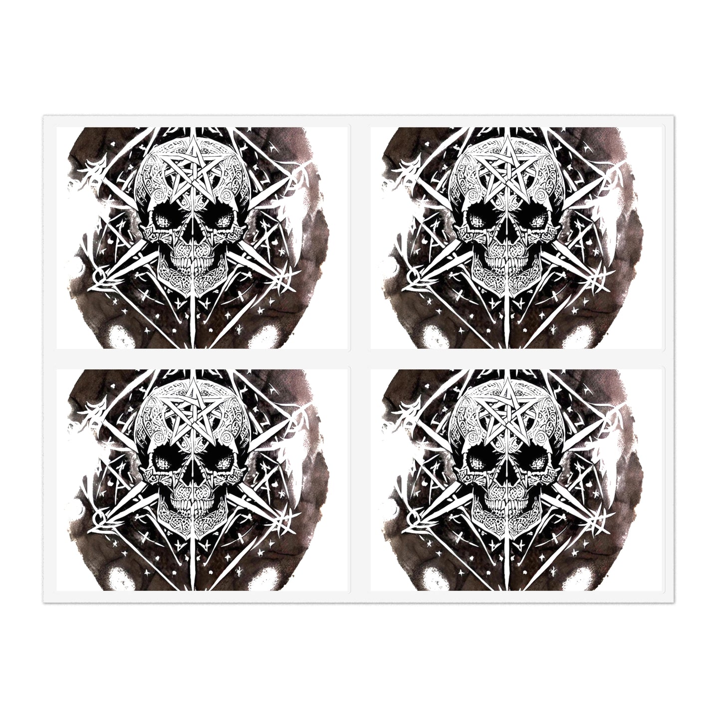 Pentagram Skull Sticker Sheet Bundle, 10pcs