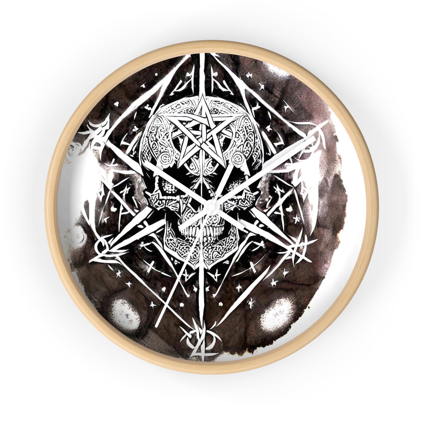 Pentagram Skull Wall Clock