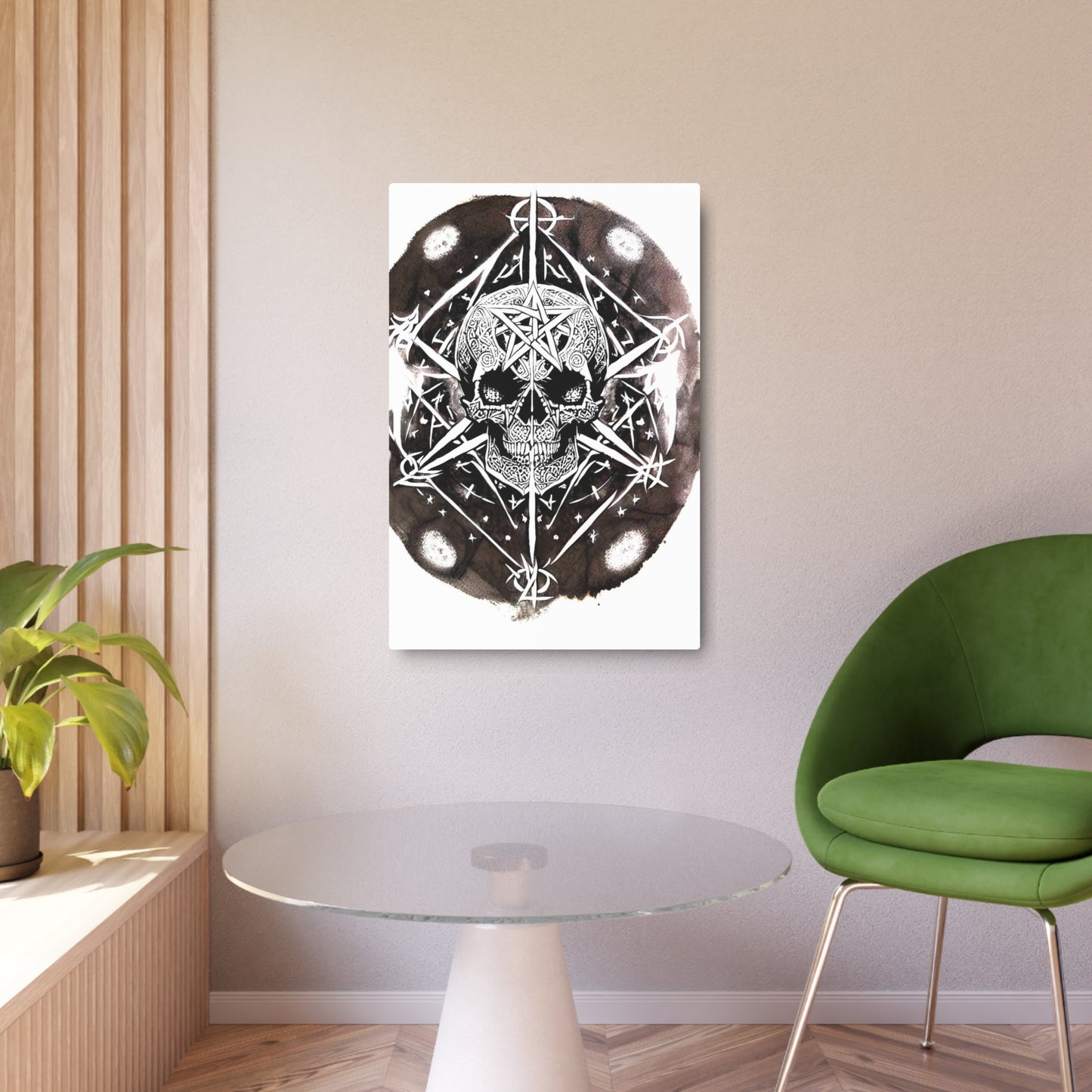 Pentagram Skull Metal Art Sign