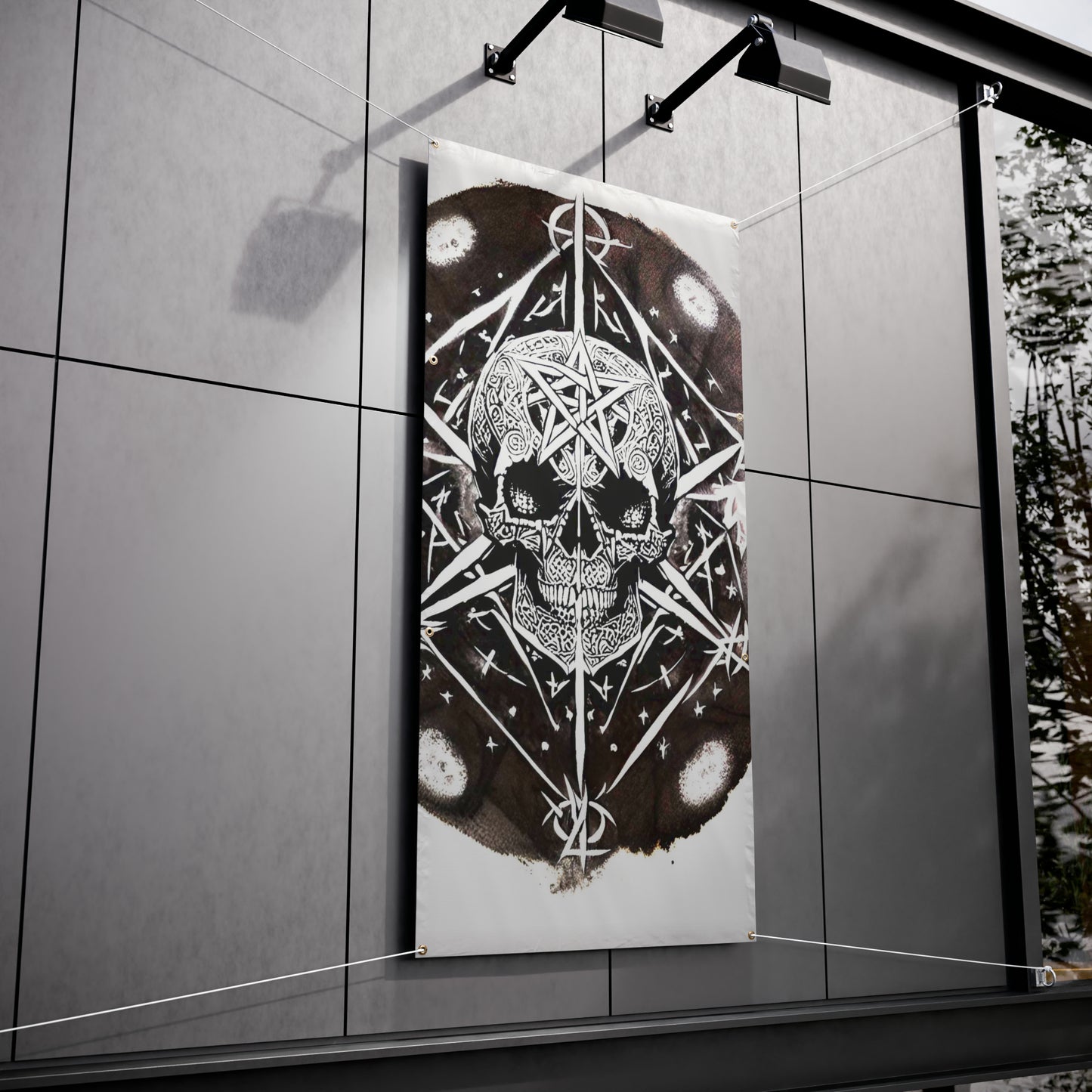 Pentagram Skull Vinyl Banners