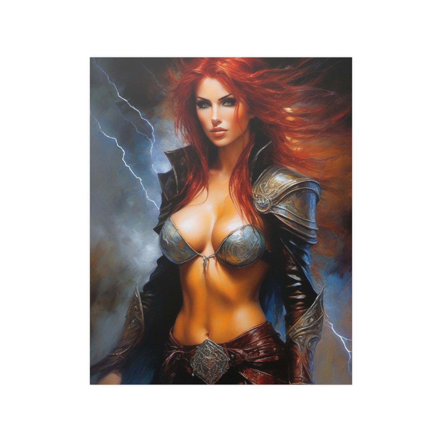 Redhead woman Satin Posters (210gsm)