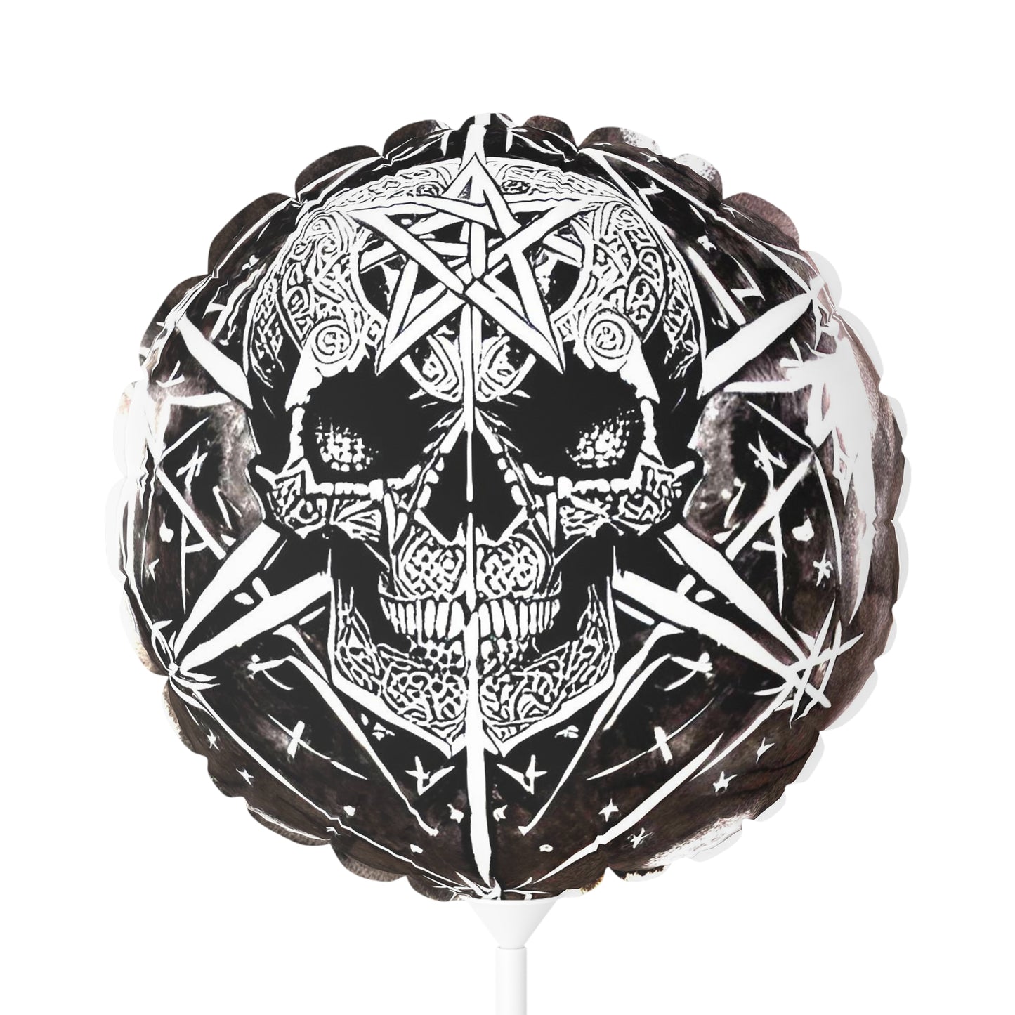 Pentagram Skull Balloon (Round and Heart-shaped), 11"