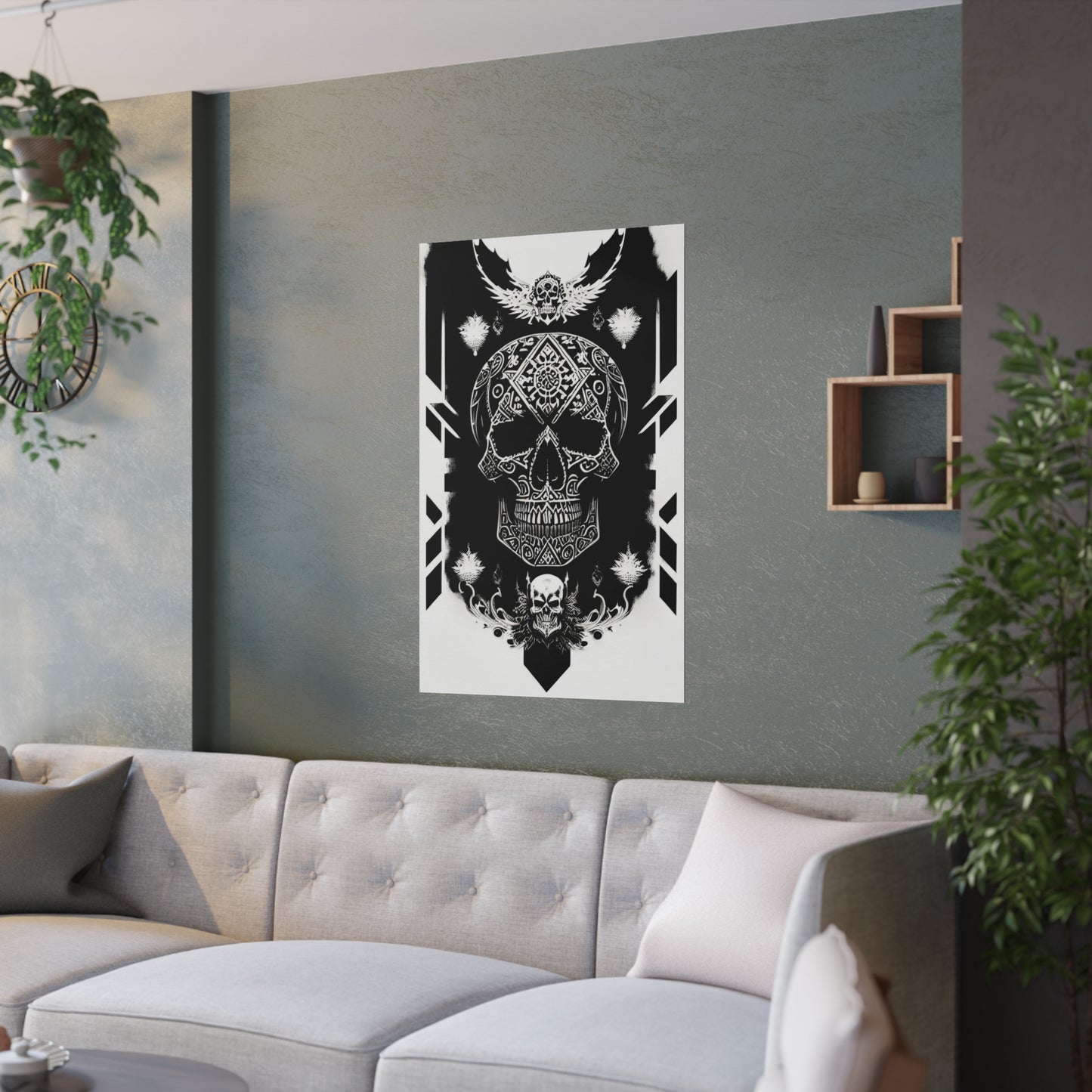 Skull Banner Satin Posters (210gsm)