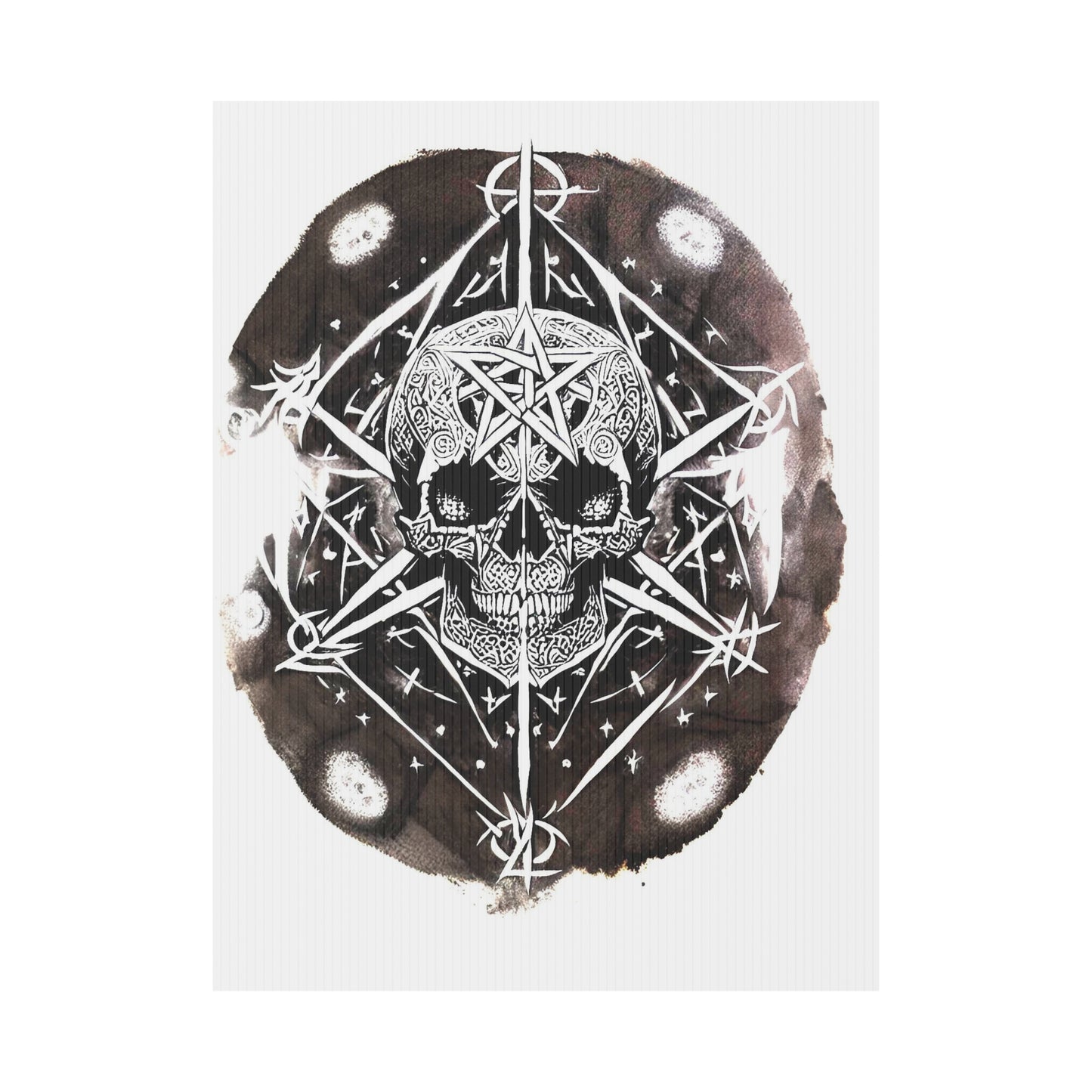 Pentagram Skull Plastic Yard Sign